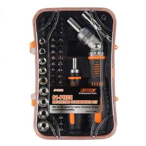61-piece precision screwdriver set with ratcheting screwdriver, JF-90888, in a clear plastic case - Hand tool