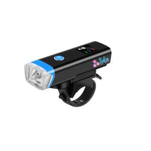 Sofia CONCEPT® LED Bike Headlight with Horn, 2400mAh, 5 Modes, IP6, Blue/Black - Bicycle Light