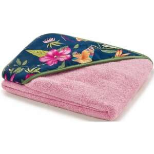 Infantilo hooded bath towel, 100x100 cm, pink with floral print - Bath Towel, Washcloth, Hooded Towel