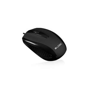 Logic LM31 czarna mysz przewodowa, widok pod kątem - Modecom