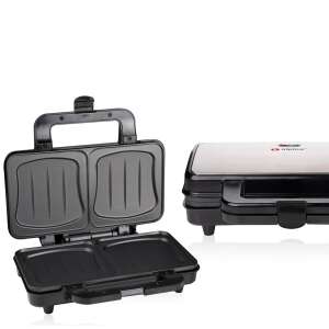 Alpina XL szendvicskészítő, 900W, nyitva, a tapadásmentes grilllapokat mutatja - Vízforraló, Kenyérpirító, Szendvicssütő és Asztali grillsütő