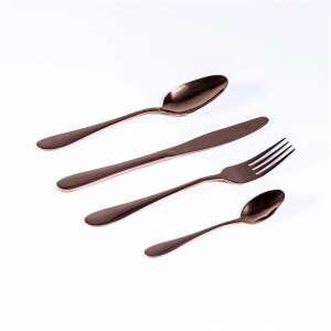 TOO KT-402 RG Spark evőeszköz szett, 16 részes, rózsaarany, rozsdamentes acél, étkezőkés, étkezővilla, étkezőkanál, teáskanál - Evőeszköz