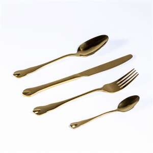 TOO KT-404 G Dolphin 16 részes arany evőeszköz szett, rozsdamentes acél, elegáns és praktikus - Evőeszköz