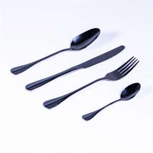 TOO KT-403 Elegáns evőeszköz szett, 16 részes, rozsdamentes acél, fekete kivitel - Evőeszköz