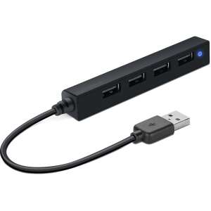 Speedlink sl-140000-bk snappy slim usb hub, 4-port, usb 2.0, passive, black SL-140000-BK