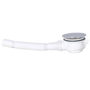 vidaXL Sifon de duș cu capac cromat și furtun flexibil - Rigole