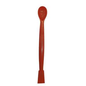 Red 180mm chemical spoon with spatula, autoclavable, PP fiberglass reinforced - Kitchen Utensils & Gadget