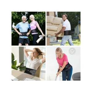 Különböző helyzetekben hát-támasztó övvel viselő emberek kollázsa - Mágneses deréköv