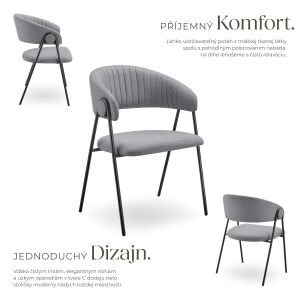 Bedano Chair, Upholstered, Fabric, 150 kg 137372570 - TecTake Dining chair