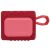 Back view of JBL GO 3 portable Bluetooth speaker, red color
