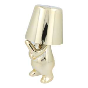 GOLD MAN table lamp model 3, gold resin desk lamp with a unique design, standing bear figure with a lampshade - OEM Table Lamp