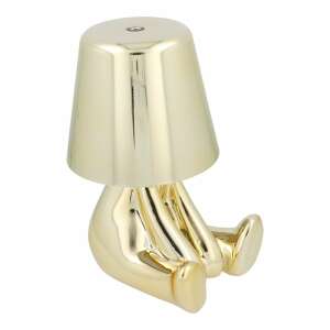 GOLD MAN model 5 table lamp, gold, sitting figure, resin, LED, touch control, USB charging - OEM Table Lamp