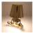 GOLD MAN model 7 gold table lamp, sitting bear design, with shade, turned on