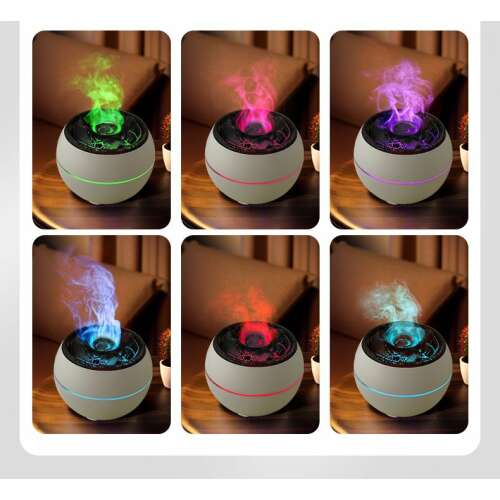 Art Deco SSP-A13 Volcano Aroma Diffuser with 7 Color Changing LED Lights, White
