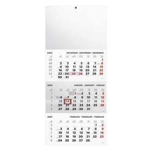 TOPTIMER T072 3 havi falinaptár 2025-re, magyar és nemzetközi ünnepekkel - TOPTIMER