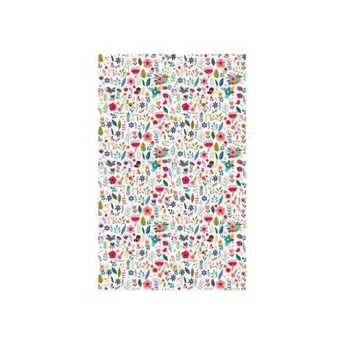 Papier-Tischläufer mit Blumen- und Vogelmuster