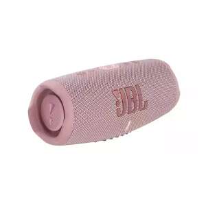 JBL Charge 5 portable Bluetooth speaker in pink, side view - Bluetooth Speaker