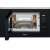Whirlpool WMF200G built-in microwave, black, open door, interior view