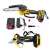 THO M-9034 Cordless Chainsaw and Pruning Shears Set, 36V, showing the chainsaw, battery, charger, and screwdriver