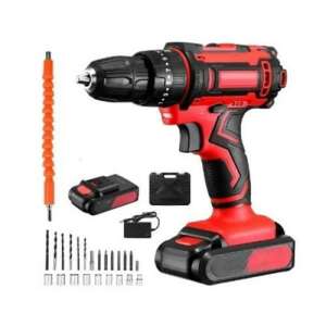 Kiyoshi 2db Akkus Fúró-Csavarozó Bőröndben 48V KE24-435 cordless drill with two batteries, charger, and accessories in a carrying case - Drill and Screwdriver