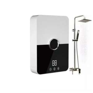 Încălzitor de apă electric instant Ryk001 cu duș, alb și negru, afișaj digital - Rezervoare de apă caldă