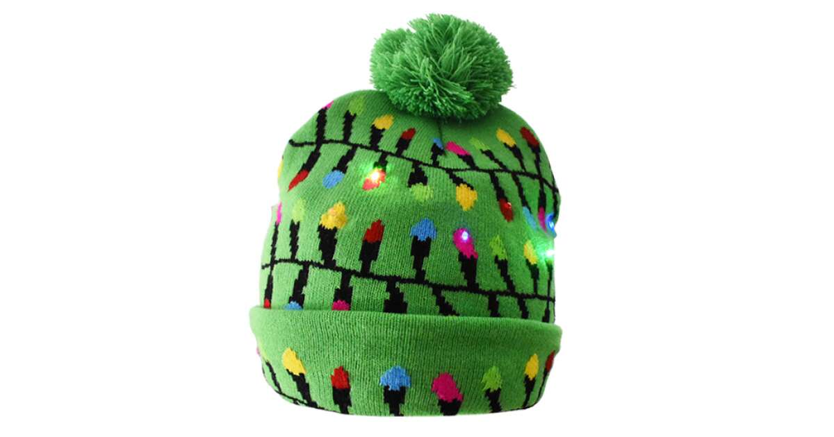 Caciula tip Fes cu Luminite LED on/off si Imprimeu de Iarna/Craciun, Lights, UNISEX, marime ONE SIZE, Multicolor 108807748