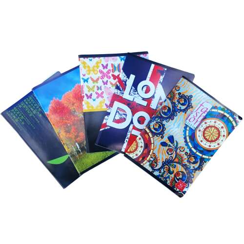 5 db Linomag® A5-ös matematikafüzet készlet, többszínű fényes borítóval, 80 lap, 60 g/m²