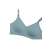 Seamless and wireless nursing bra in dark green, size L, close-up view of the bra's cup and strap