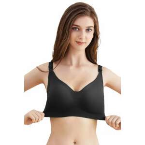 Seamless and Clasp-Free Nursing Bra - XL, Black