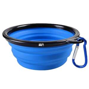 Linomag® Collapsible Silicone Pet Bowl, Blue, 650ml - Pet Feeding and Water Bowl