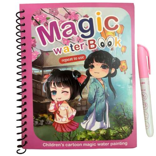Magic Water Book, wielokrotnego użytku książka do malowania wodą dla dzieci, z długopisem wodnym, marka Linomag