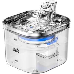 Linomag® Haustierbrunnen für Katzen und Hunde, Edelstahl, 2L, transparent - Nagetierhaltung