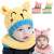 Yellow and blue cat hat and scarf set for babies, 6-24 months