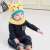 Yellow cat hat and scarf set for babies, 6-24 months, worn by baby