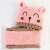 Pink cat hat and scarf set for babies, 6-24 months