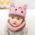 Pink cat hat and scarf set for babies, 6-24 months