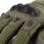 Close-up of the knuckle protection of green tactical gloves with touchscreen capability, L size