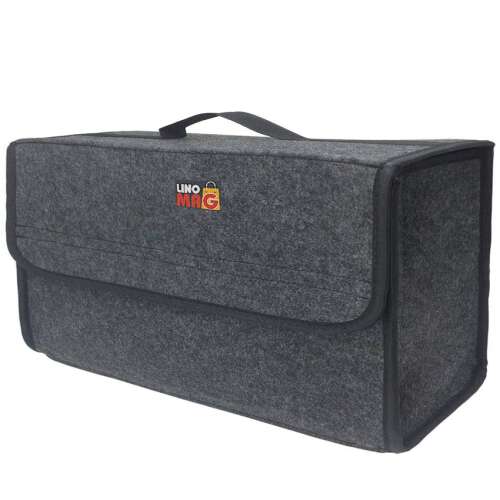 Linomag organizator portbagaj auto gri deschis cu bandă velcro, 50x24x17cm