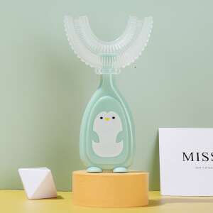 Linovit U-shaped Silicone Toothbrush for Children (2-12 years) - Light Green