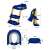 Linomag® Child Toilet Seat Reducer with Ladder, Blue / Yellow, Foldable, 38 x 40 x 47 cm, dimensions