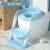 Linomag Gyermek WC-Szűkítő Létrával, blue toilet training seat with ladder in bathroom setting