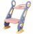 Child Toilet Trainer with Ladder, Linomag®, Foldable, Adjustable Height, Soft Rolls, 42.6 x 55 x 41.5 cm, Purple / Pink 108808836