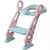 Linomag® Children's Toilet Trainer with Ladder, Foldable, Adjustable Height, Soft Rolls, 42.6 x 55 x 41.5 cm, Rose/Blueish Green 108808761