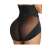 Black high waist shaping panty with mesh inserts, back view, showing shaping effect