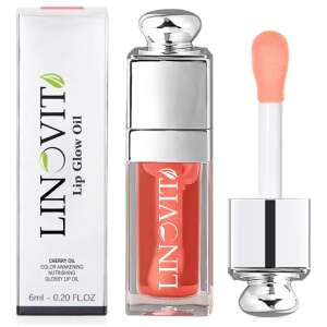 Linovit Lip Glow Oil cu Ulei de Vișine, 6ml, Culoare Roz, Revitalizator de Culoare, Ulei de Buze Strălucitor și Hrănitor - Buze