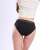 Black period underwear with geometric lace waistband, size M, back view