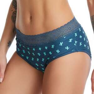 Lenjerie menstruală Cactus Model, verde, mărimea L, cu imprimeu cu cactuși - Frumusețe și sănătate