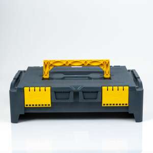 Skladací kufrík na náradie BEWELLO, veľkosť S, 468 x 338 x 148 mm, sivá a žltá - Handy Boxy a tašky na náradie