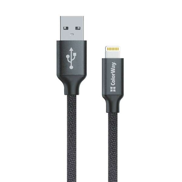 Colorway CW-CBUL004-BK kábel, cable USB Apple Lightning 1m 2.1A, fekete