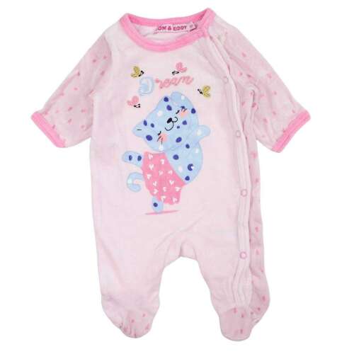 TOM and KIDDY salopetă roz pentru bebeluși cu design de pisică, 12 luni, 80 cm